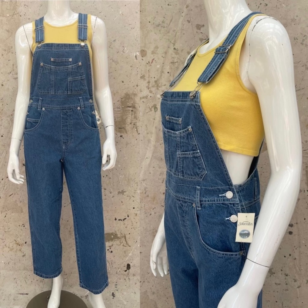 Women’s 90’s/Y2K St. John’s Bay Denim Bib Overalls Fits 36 / 29